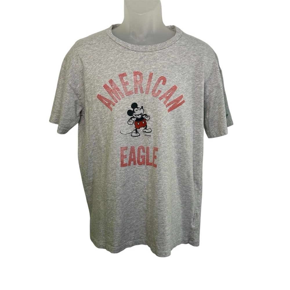 American Eagle Disney Men’s T-shirt Mickey Mouse Gray Red Black Sz XS Chest 42”
